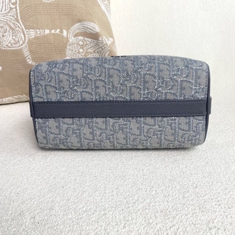 Dior Lingot22銀絲老花刺繡斜背包灰色22*13*10 灰色 95新 配件塵袋 肩帶-5