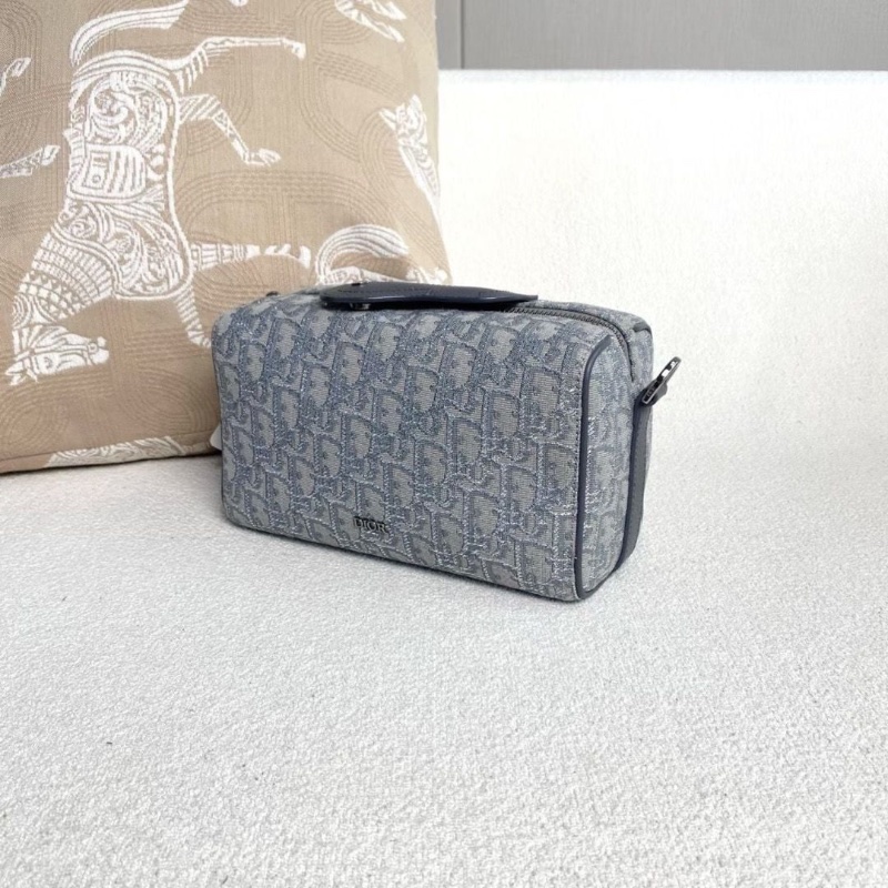 Dior Lingot22銀絲老花刺繡斜背包灰色22*13*10 灰色 95新 配件塵袋 肩帶-6