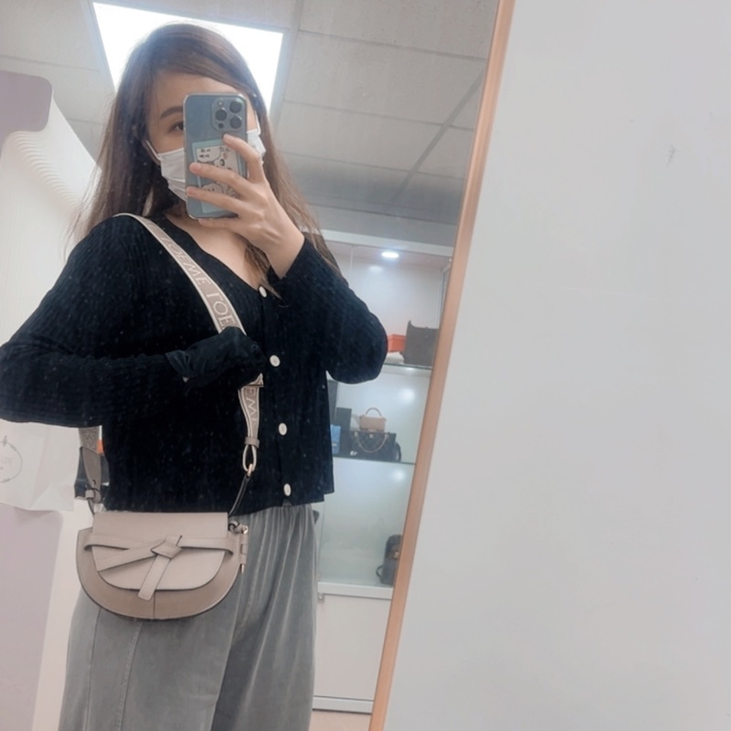 Loewe gate dual mini 沙色馬鞍包-13