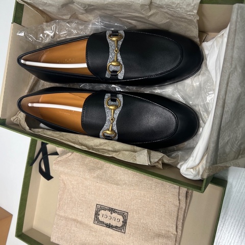 99新 GUCCI古馳 馬銜扣樂福鞋 黑色 37碼