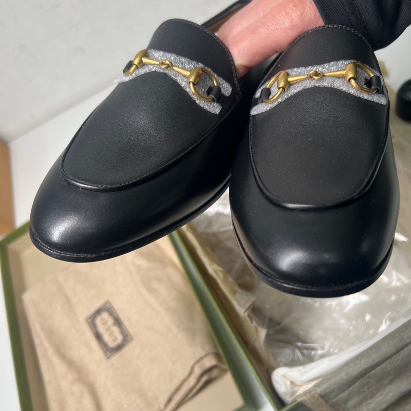 99新 GUCCI古馳 馬銜扣樂福鞋 黑色 37碼-1