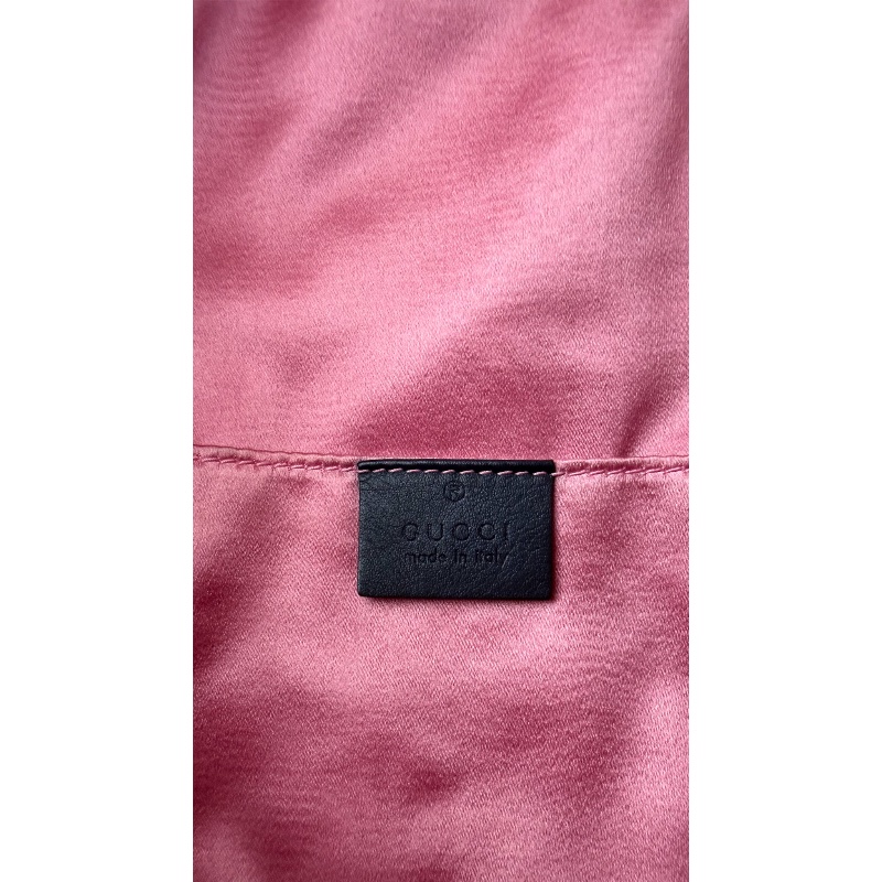 Gucci 「現貨」牛仔珍珠後背包 95新  配件塵袋  23.5*25*11-16