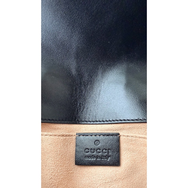 Gucci 「現貨」黑金Marmont 22鏈條包 22*13*5 95新 配件塵袋-8