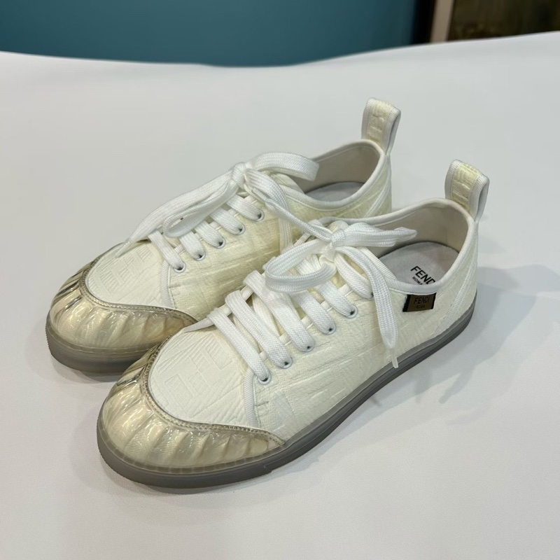 FENDI 芬迪 小白鞋 透明鞋 透明鞋頭 38碼 貝殼鞋 附件:無-0