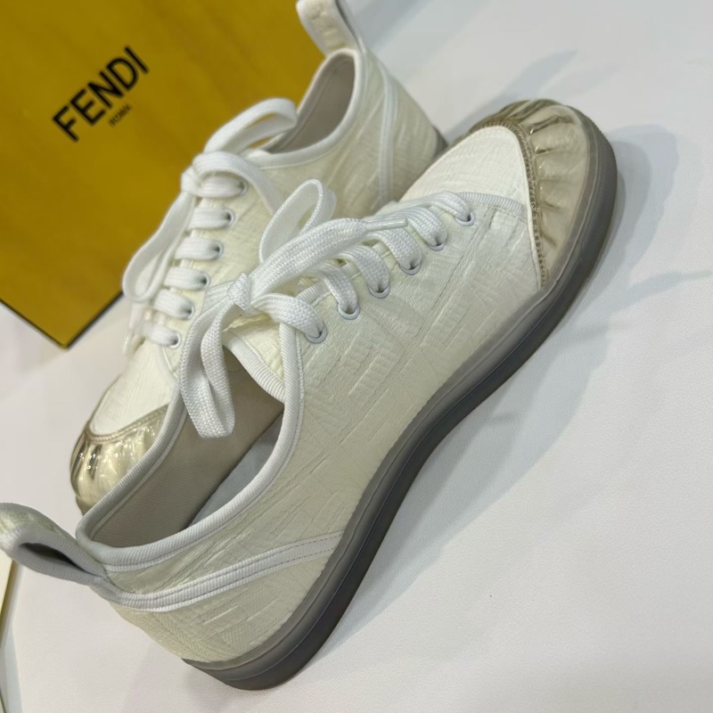 FENDI 芬迪 小白鞋 透明鞋 透明鞋頭 38碼 貝殼鞋 附件:無-5