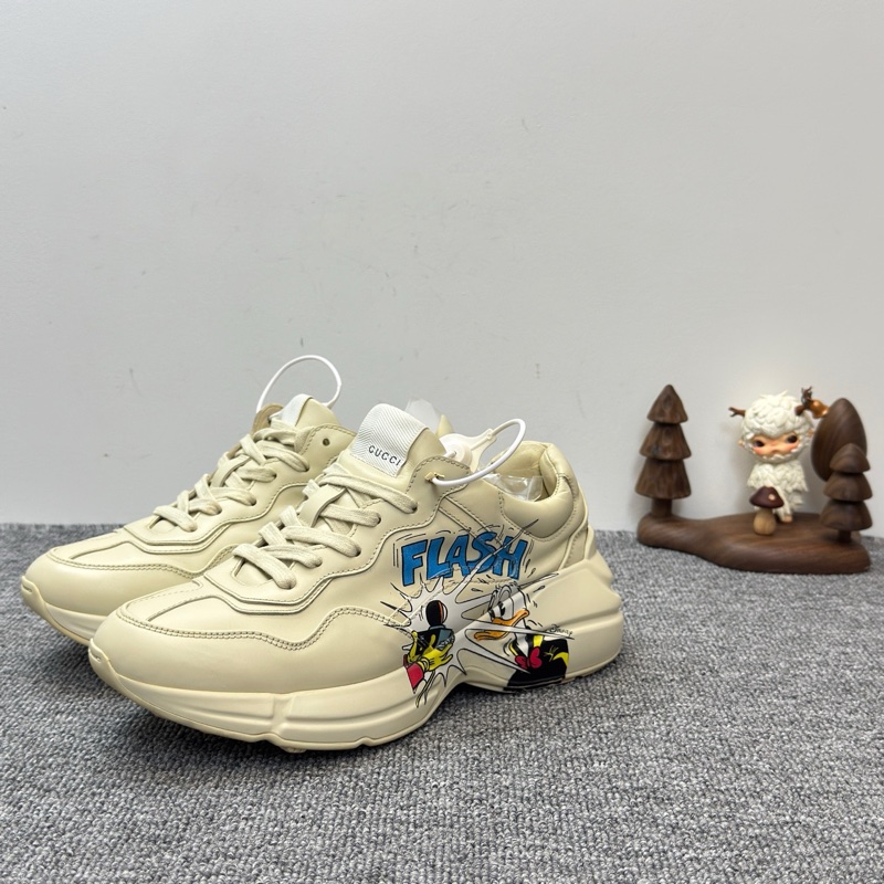 GUCCI古馳 迪士尼Rhyton 低幫 老爹鞋 女款 象牙白95新-1