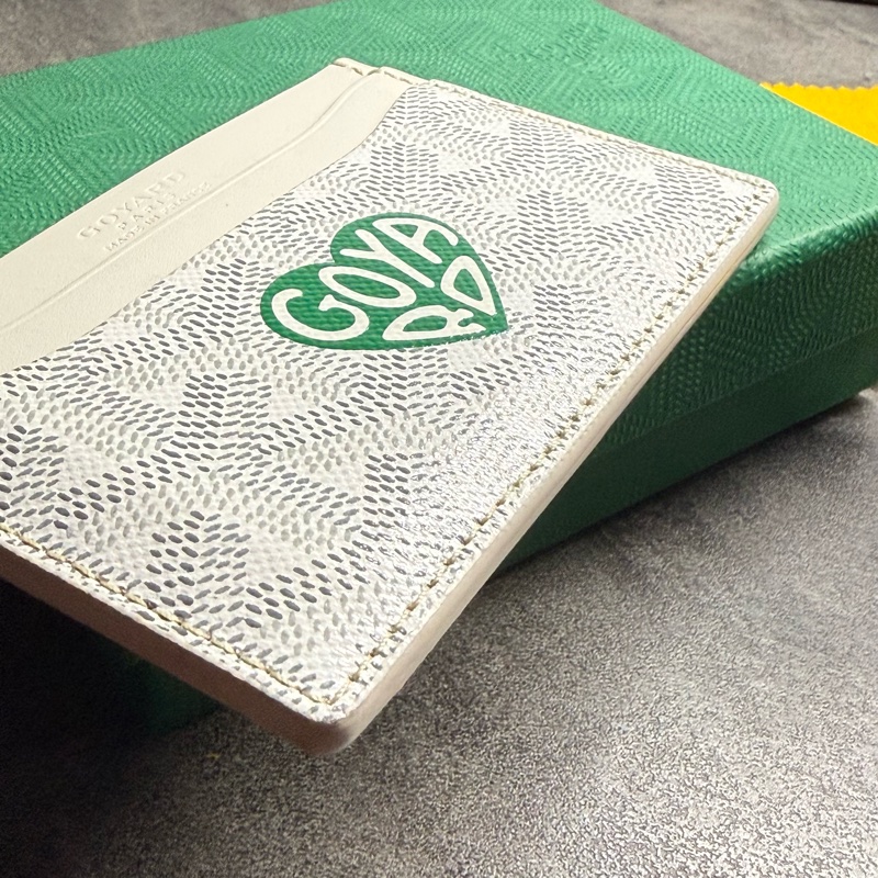 Goyard 愛心💚彩繪白色卡夾-9