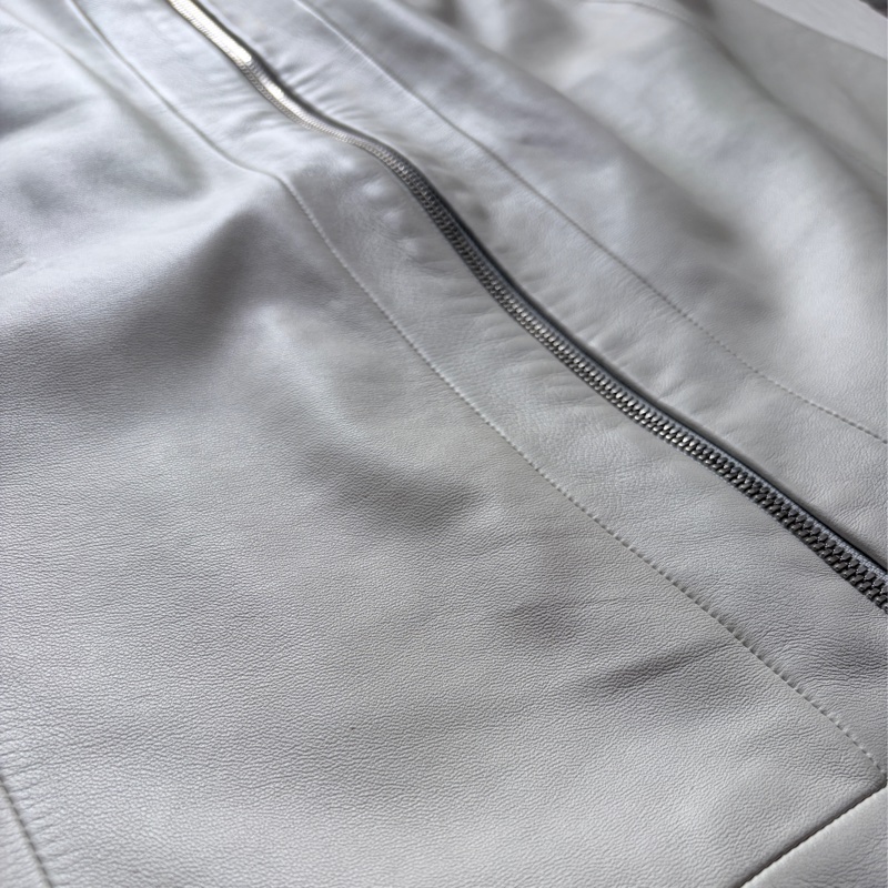 Loewe 灰白色 小牛皮 皮裙 柔軟透氣四季可穿 S-M號-13