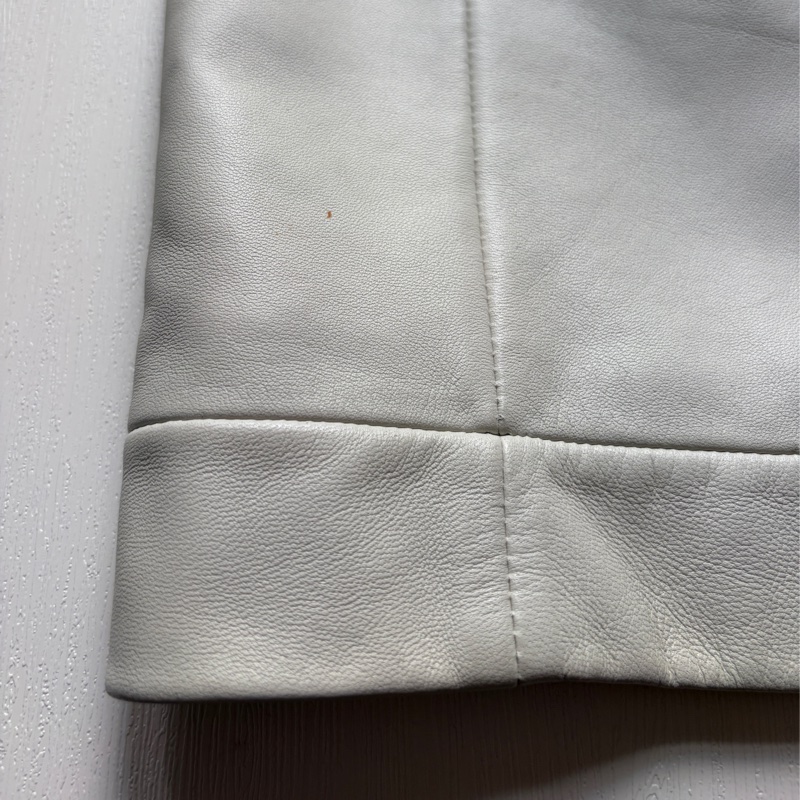 Loewe 灰白色 小牛皮 皮裙 柔軟透氣四季可穿 S-M號-16