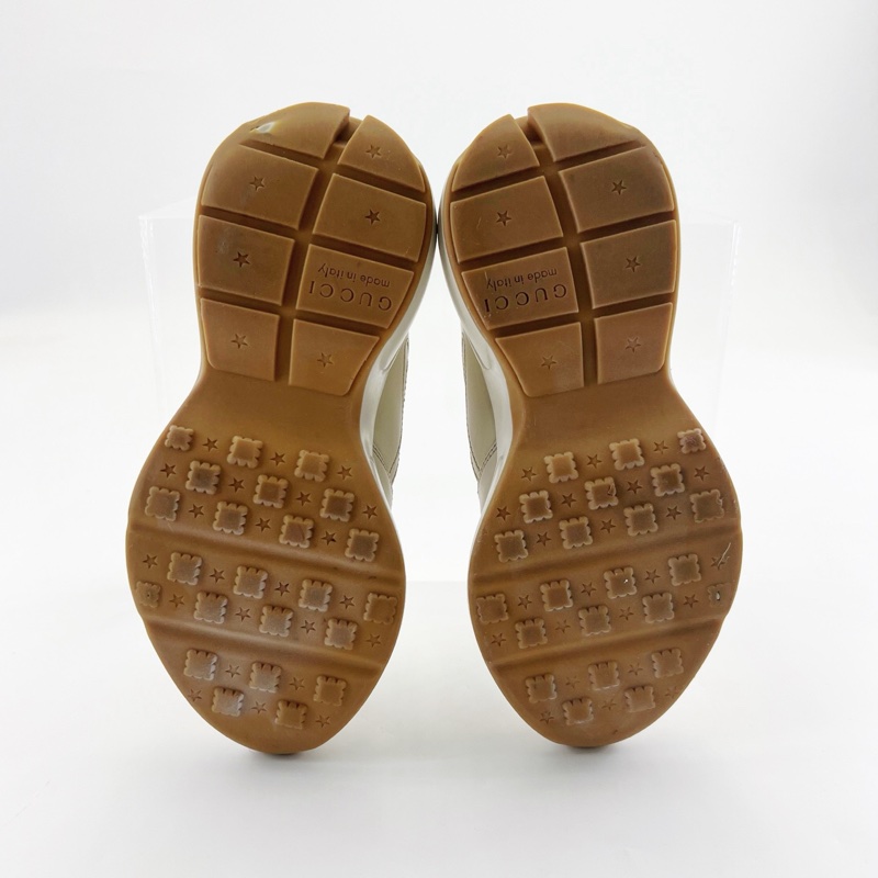 GUCCI古馳/米白色彩虹炫彩字母logo老爹鞋/95新35.5碼-6