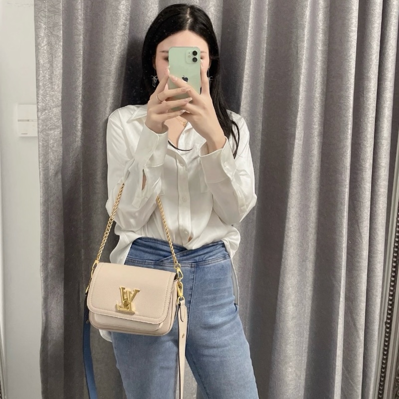 LV M58554 雙肩帶郵差包 奶茶 芯片款🏅-34