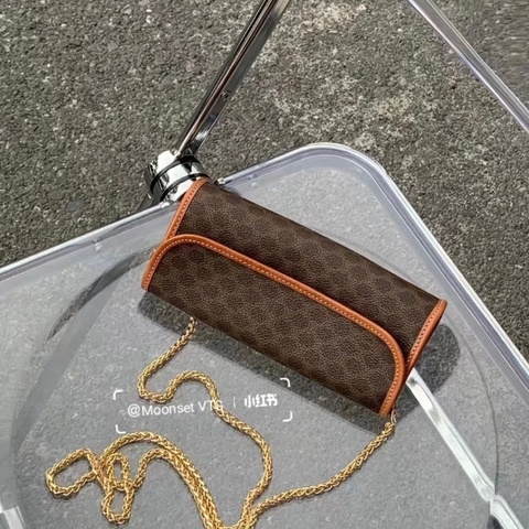 Celine 凱旋門圓筒手拿包腋下包鏈條包🏅 大手機也可以放