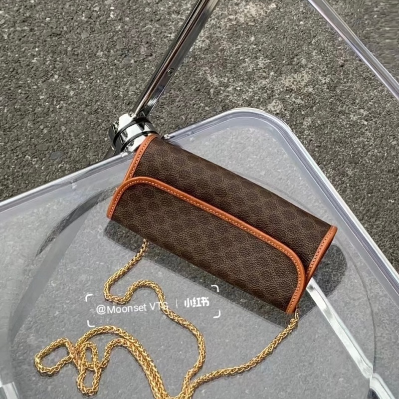 Celine 凱旋門圓筒手拿包腋下包鏈條包🏅-0