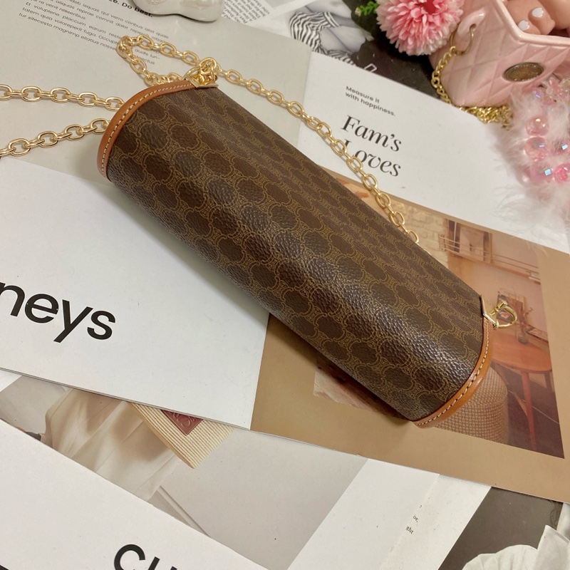 Celine 凱旋門圓筒手拿包腋下包鏈條包🏅-14
