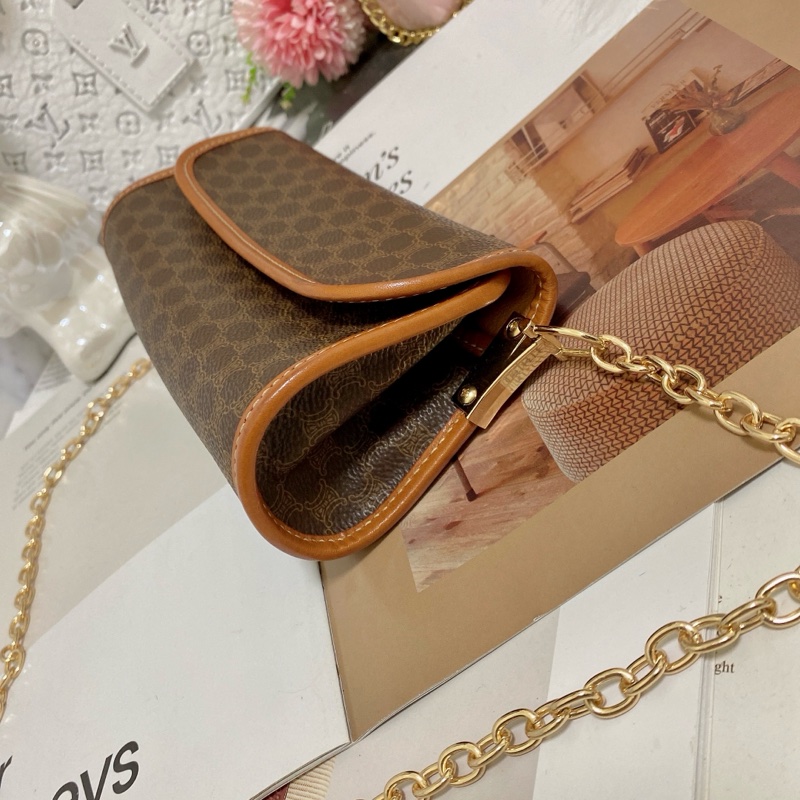 Celine 凱旋門圓筒手拿包腋下包鏈條包🏅-15