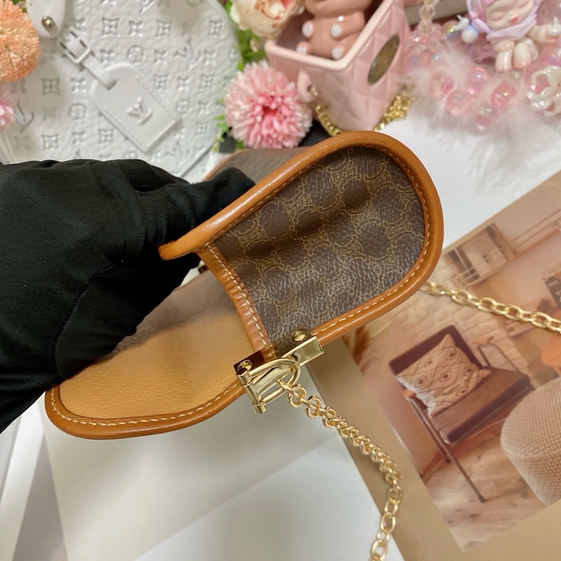 Celine 凱旋門圓筒手拿包腋下包鏈條包🏅-16