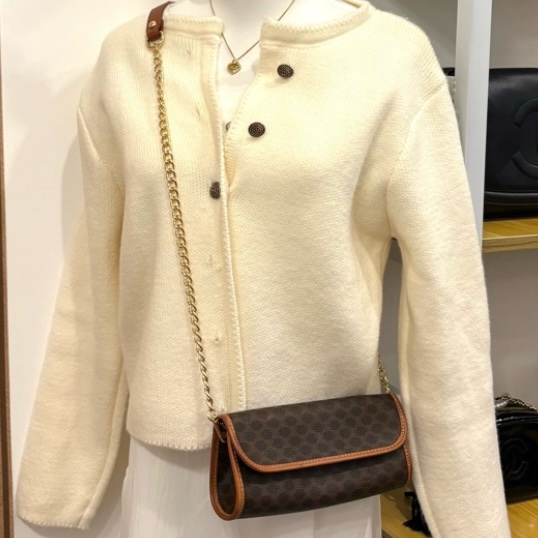 Celine 凱旋門圓筒手拿包腋下包鏈條包🏅-22