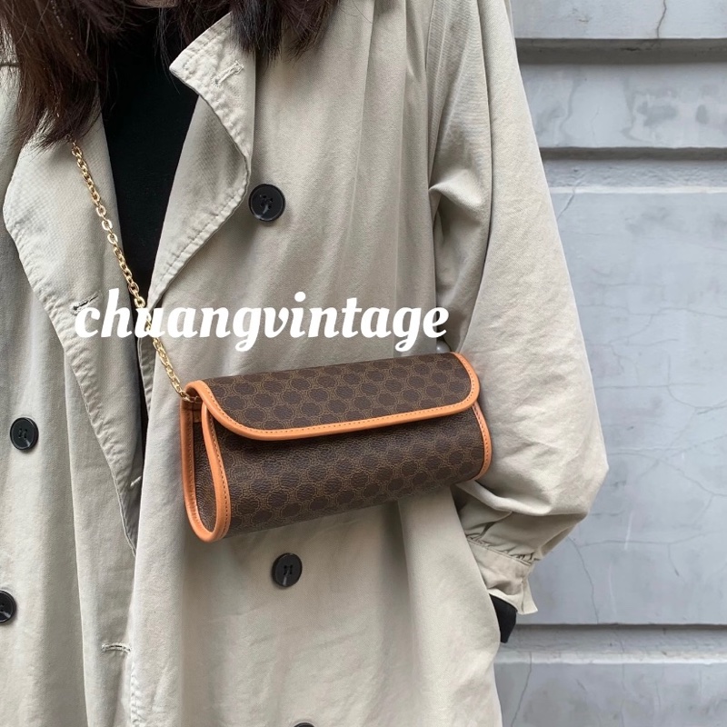 Celine 凱旋門圓筒手拿包腋下包鏈條包🏅-24