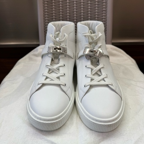 99新❤️hermes愛馬仕 daydream 高邦休閒鞋 白色全皮Kelly扣 高級百搭 43碼