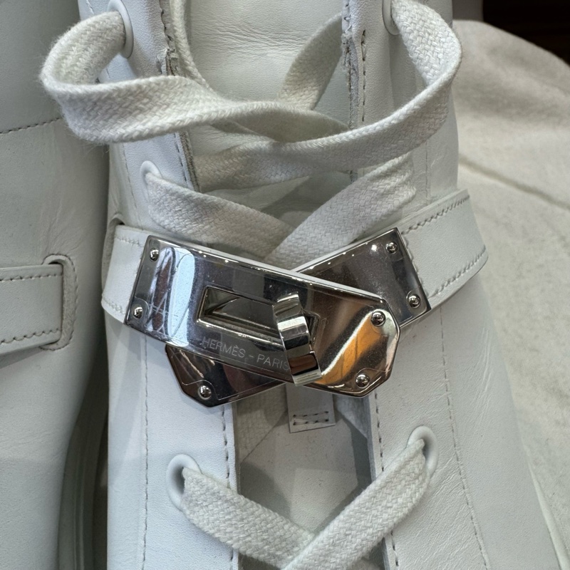 99新❤️hermes愛馬仕 daydream 高邦休閒鞋 白色全皮Kelly扣 高級百搭 43碼-6