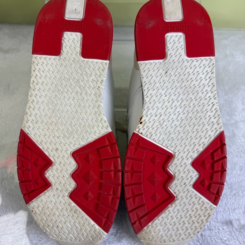 HERMES 愛馬仕 白色H標全皮休閒運動鞋 42碼-2