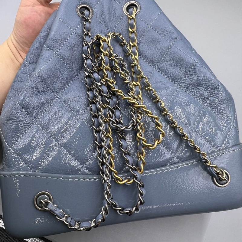 【98新 ✨ 全網最低價!】 Chanel 流浪小書包 雙肩包 霧霾藍色 (下單前先詢問庫存❗️)-14
