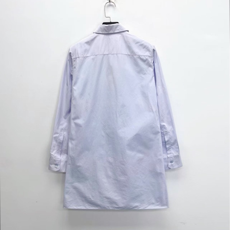 98新【Dior】迪奧 淺藍色 拼接花邊不規則襯衫式單排扣連衣裙 38碼 裙長86 胸圍94 黃金碼 98新 全新洗標 如圖 介意乾洗即可洗淨 稀有爆款重工單品 上身超顯氣質 低調奢華-1