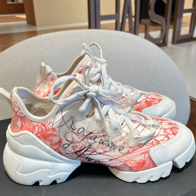 98新Dior迪奧紅色D-Connect老爹鞋 37碼-2