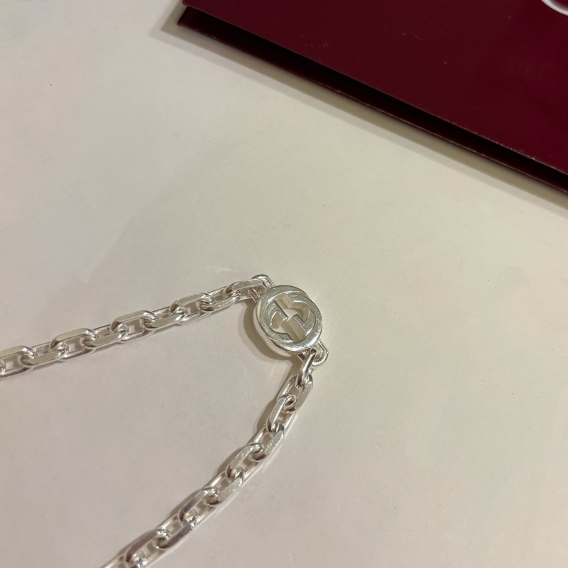 GUCCI 🤍 INTERLOCKING系列純銀手鍊 925純銀 17 手圍-8