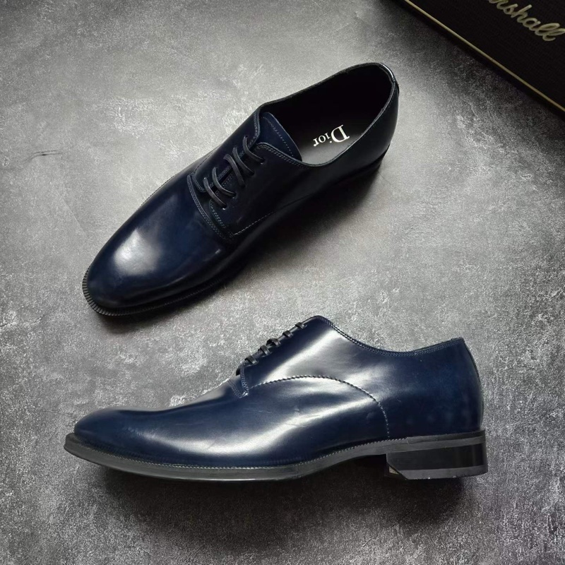 全新DIOR迪奧 藍色皮鞋 40碼-3