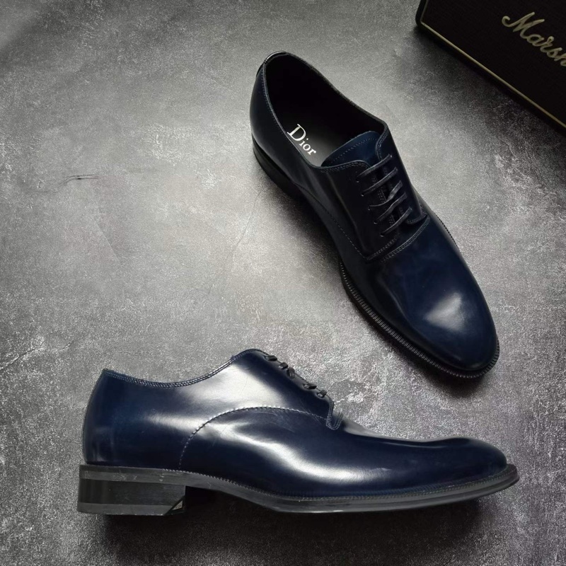 全新DIOR迪奧 藍色皮鞋 40碼-5