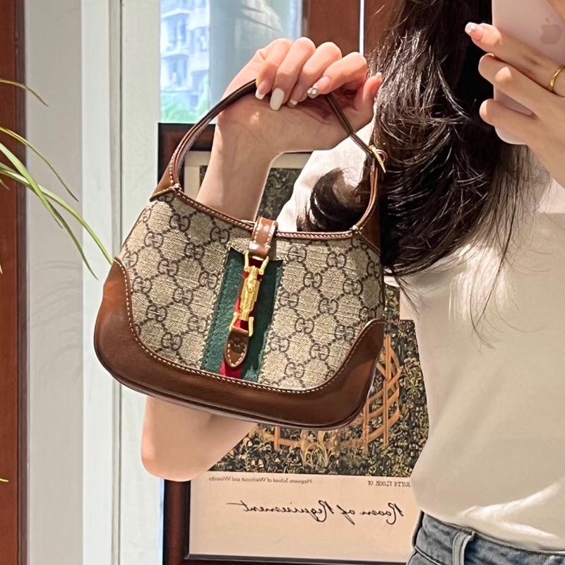 精緻復古✨99新🆕Gucci古馳老花Jackie1961Mini手提單肩斜挎包-0