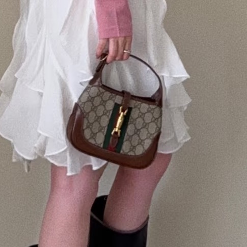 精緻復古✨99新🆕Gucci古馳老花Jackie1961Mini手提單肩斜挎包-4