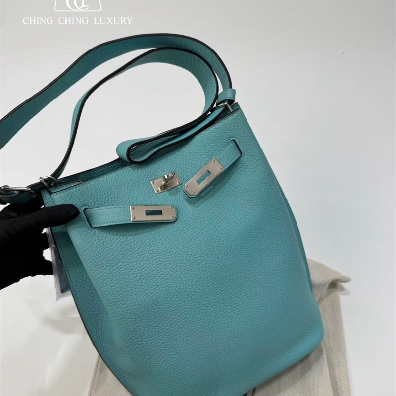 🌈Hermes🩵So Kelly 22🩵馬卡龍藍色銀扣🌈98.5新🌈togo皮🌟stamp T🌟sokelly22🌟sokelly🌟kelly🌟愛馬仕🌟-0