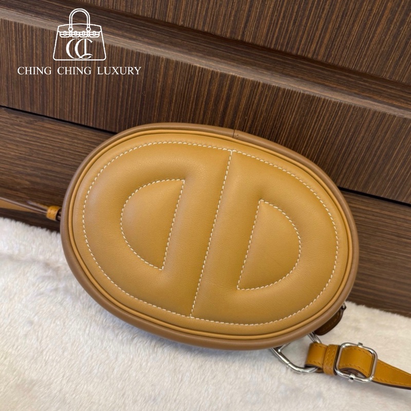 🌈Hermes🧡In The Loop猪鼻子腰包🧡芝麻色銀扣🧡99新🌟Swift皮🌟intheloop🌟豬鼻子🌟愛馬仕🌟-0