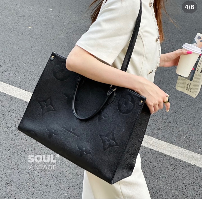 #僅一顆全網最低💰 #櫃上在售10多萬 Lv On-The-Go 中號全黑壓紋-2