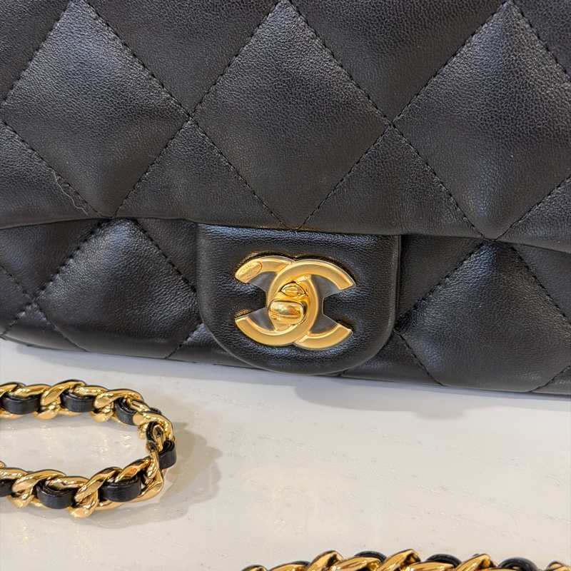 #閒置帶膜✨ #全網最低💰 香奈兒黑金手柄大方胖Cf20 芯片款-10