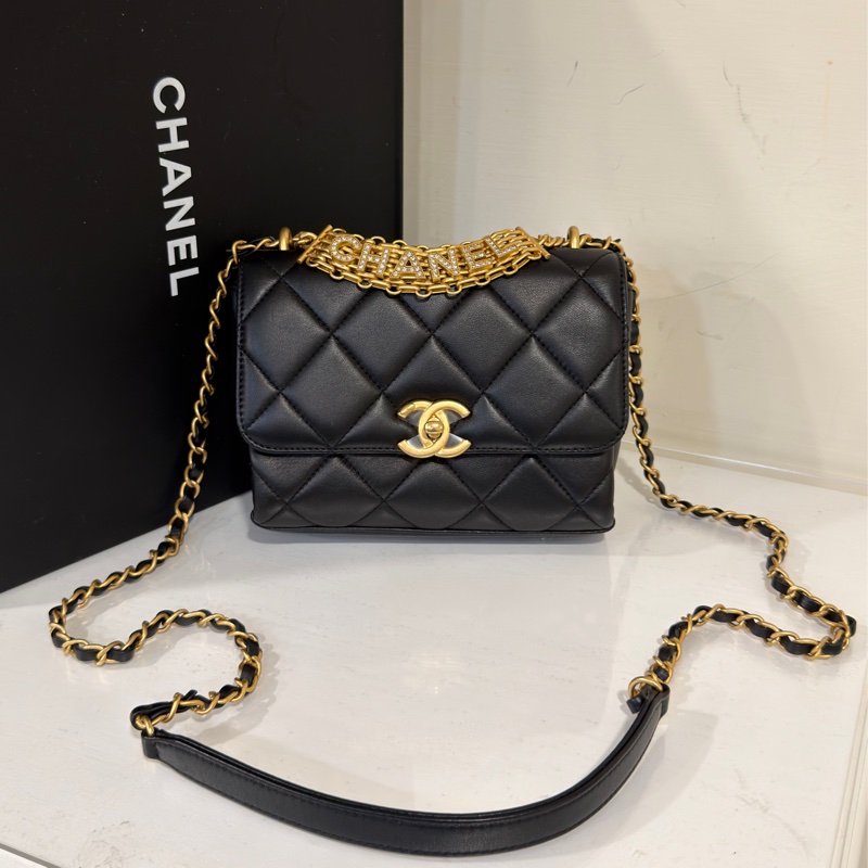 #閒置帶膜 #全配送禮超精緻✨ 香奈兒黑金字母小方胖CF 芯片款-3