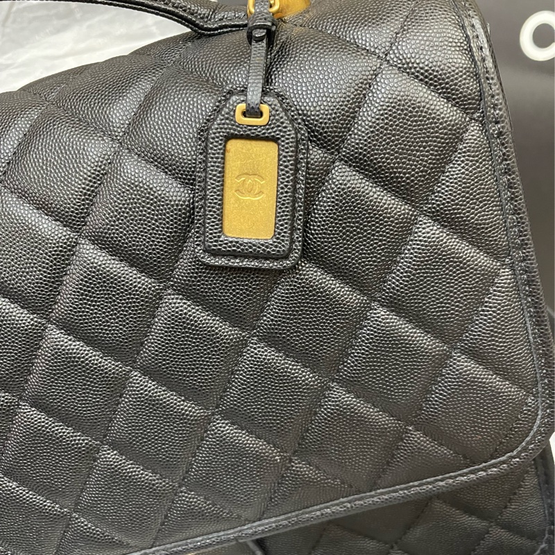 香奈兒絕版22K荔枝牛皮書包後背包(男女都可以)-12