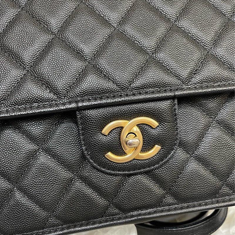 香奈兒絕版22K荔枝牛皮書包後背包(男女都可以)-13