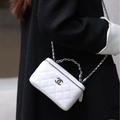 #閒置帶膜✨ #全配 香奈兒白銀手柄長盒子 芯片款 #白雪公主👸