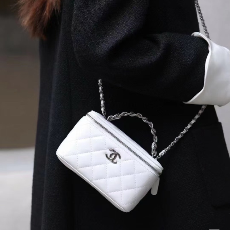 #閒置帶膜✨ #全配 香奈兒白銀手柄長盒子 芯片款 #白雪公主👸-0