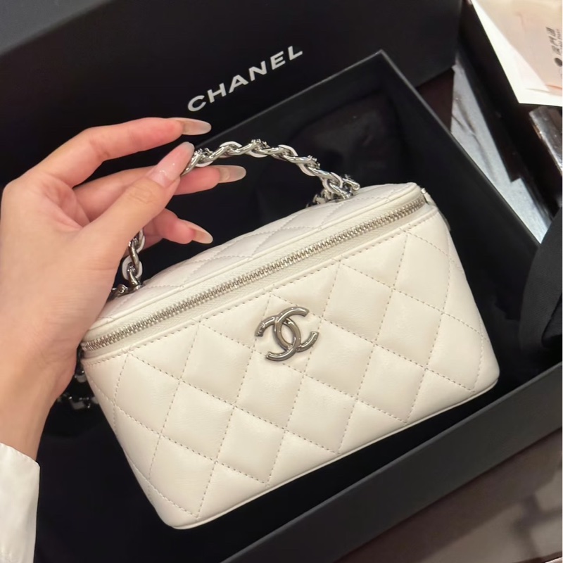 #閒置帶膜✨ #全配 香奈兒白銀手柄長盒子 芯片款 #白雪公主👸-1