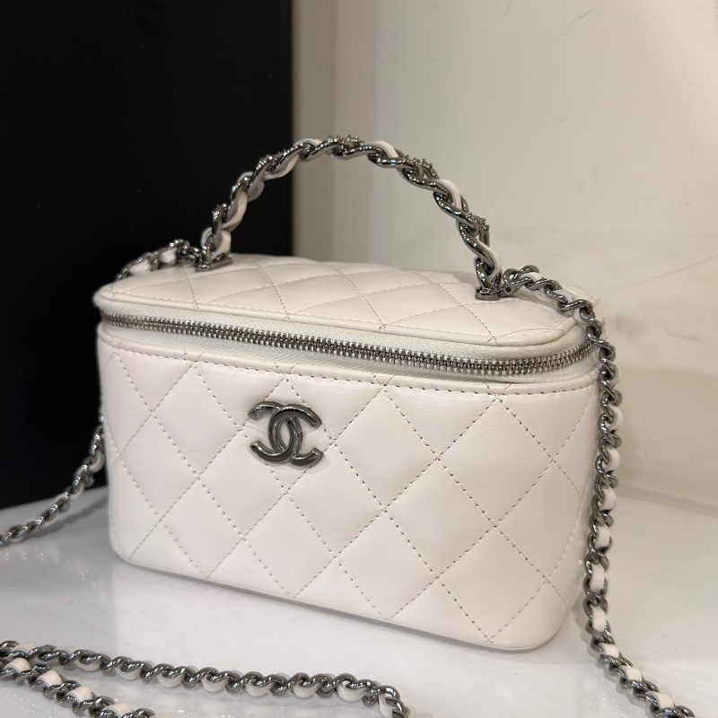 #閒置帶膜✨ #全配 香奈兒白銀手柄長盒子 芯片款 #白雪公主👸-2