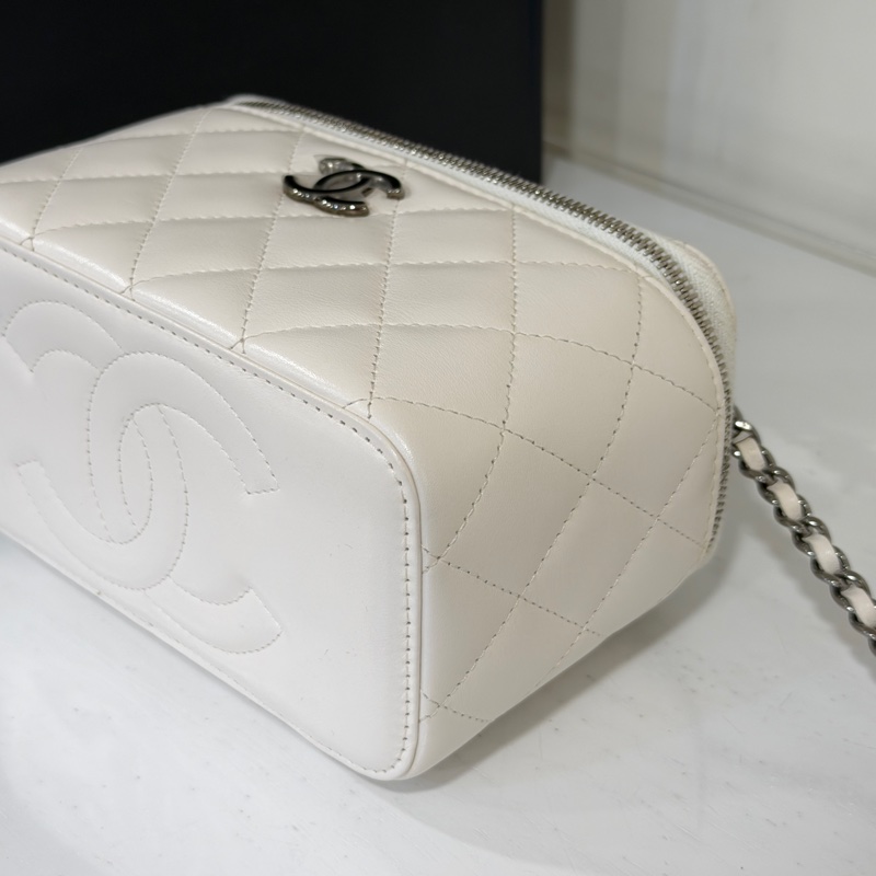 #閒置帶膜✨ #全配 香奈兒白銀手柄長盒子 芯片款 #白雪公主👸-5