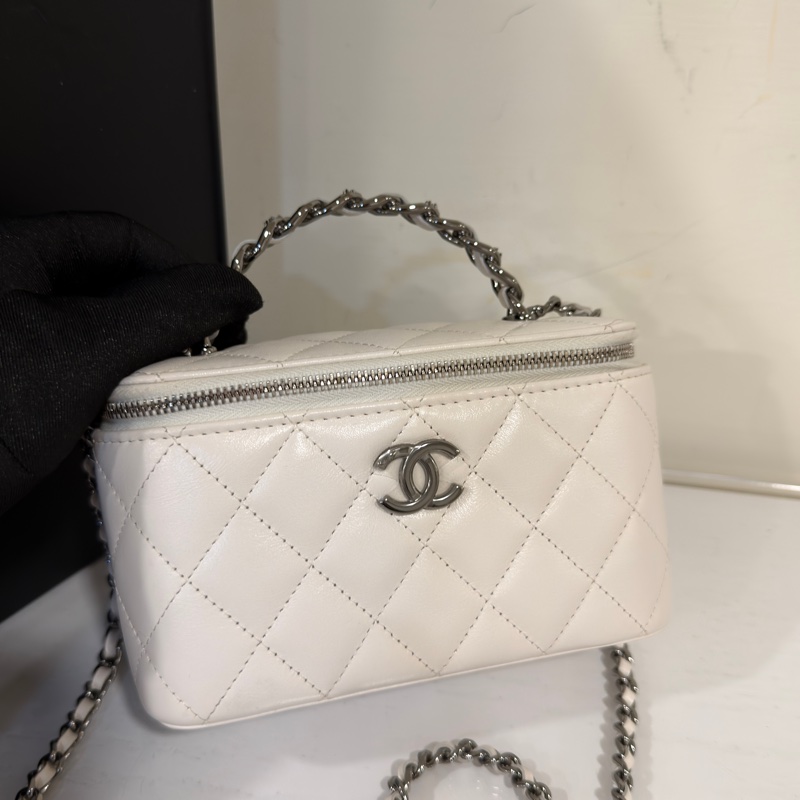 #閒置帶膜✨ #全配 香奈兒白銀手柄長盒子 芯片款 #白雪公主👸-9