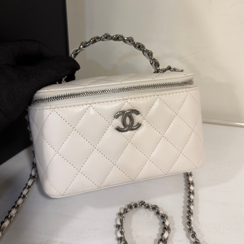 #閒置帶膜✨ #全配 香奈兒白銀手柄長盒子 芯片款 #白雪公主👸-12