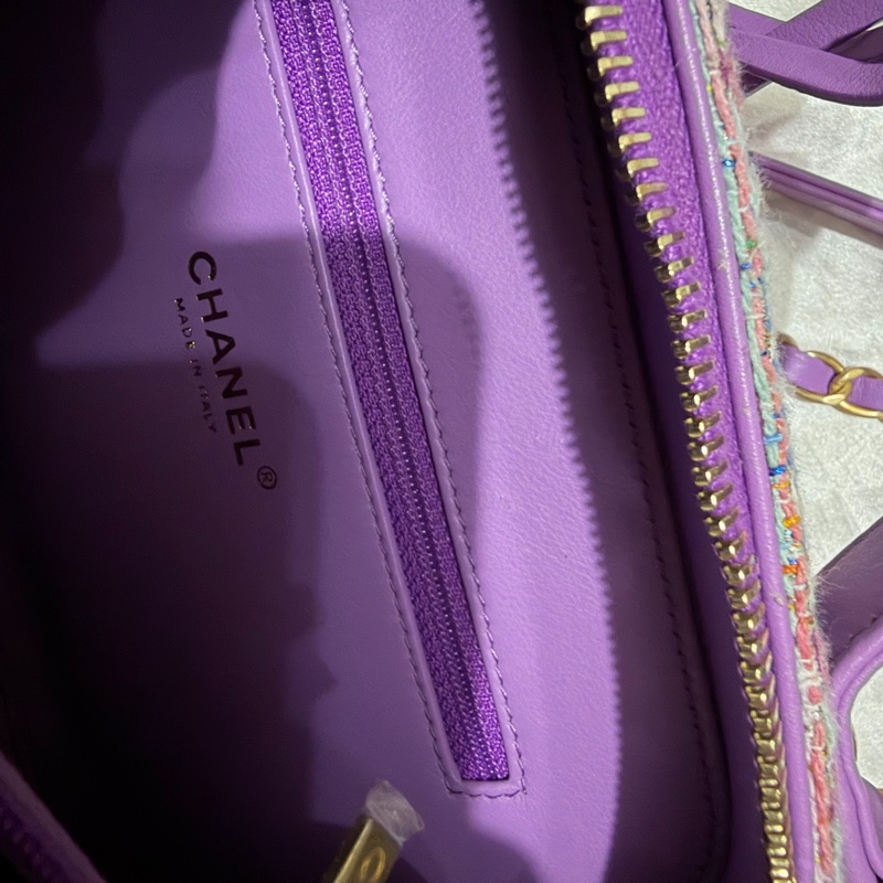 CHANEL 紫色毛呢箱包-3