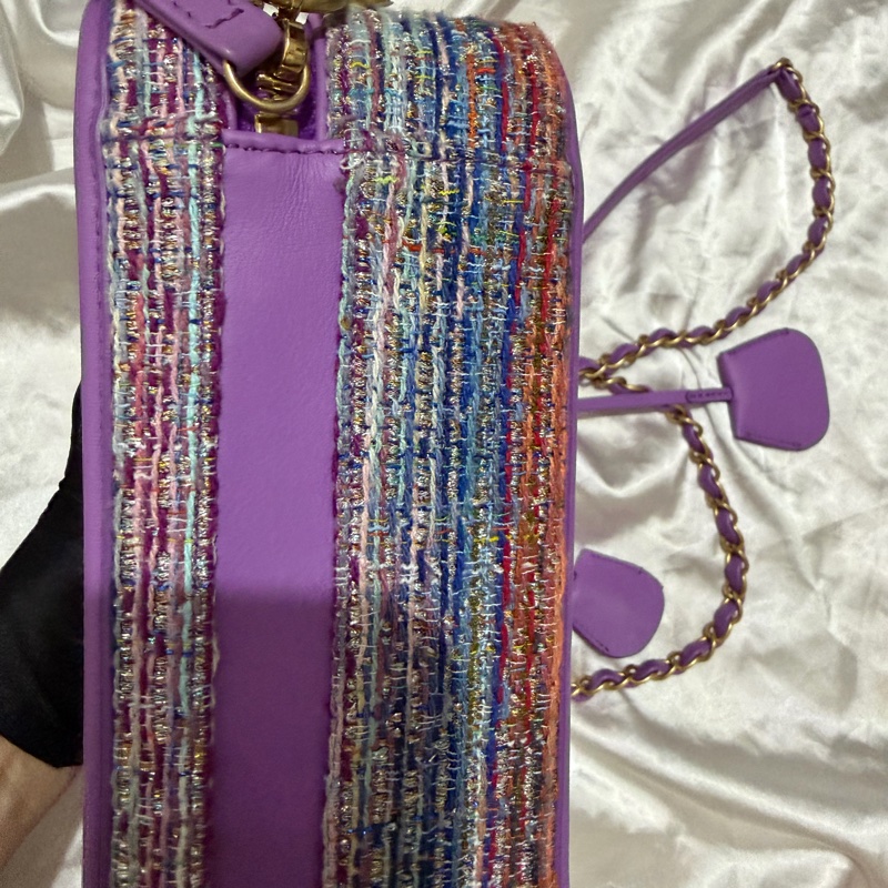 CHANEL 紫色毛呢箱包-6