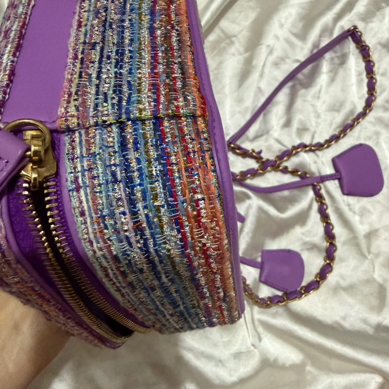 CHANEL 紫色毛呢箱包-7